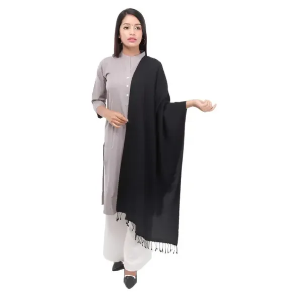 Bisesh Creation Checkered Designed Tassel End Shawl  For Women